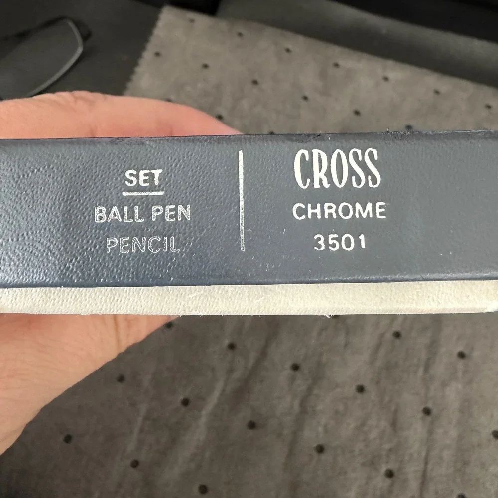 Cross Century Lustrous Chrome Ballpoint Pen and Pencil Set 3501 Vintage USA
